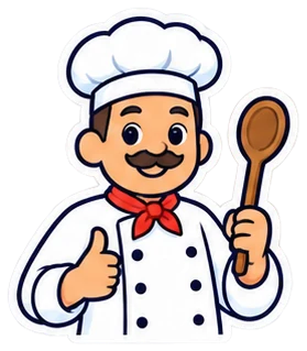 cook: cocinero, cocinera en inglés (dibujo)