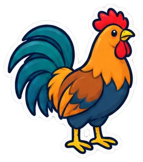 rooster: gallo en inglés (dibujo)