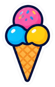 ice cream: helado en inglés (dibujo)