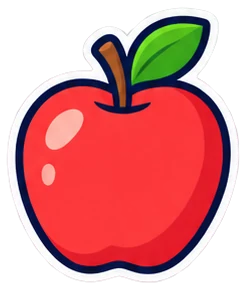 apple: manzana en inglés (dibujo)