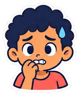 nervous: nervioso, nerviosa en inglés (dibujo)