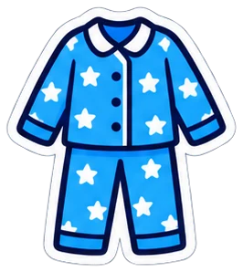 pajamas: pijama en inglés (dibujo)