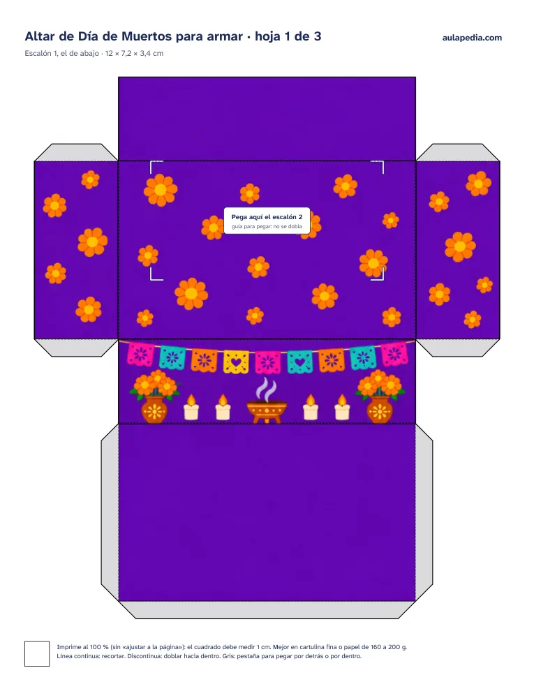 Hoja 1 del altar: desarrollo del escalón 1