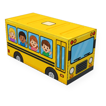 Autobús escolar de papel ya armado