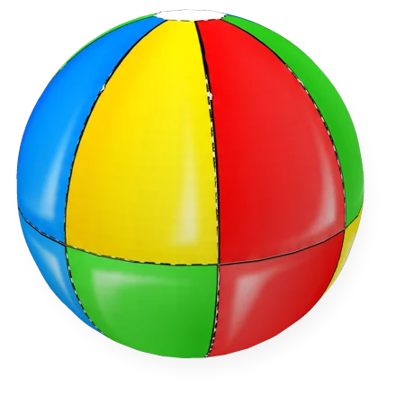 Pelota de playa de papel ya armado