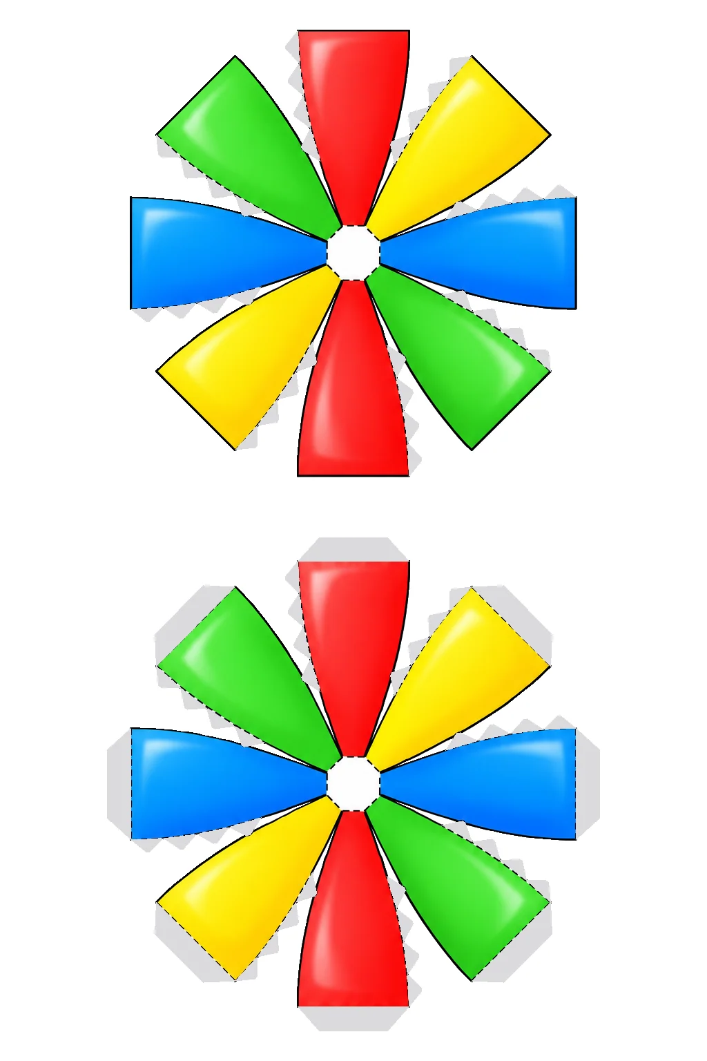 Desarrollo plano de pelota de playa con sus pestañas