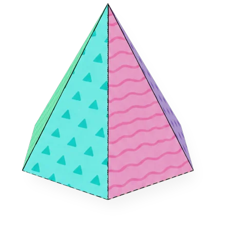 Pirámide hexagonal de papel ya armado
