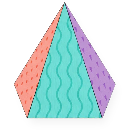 Pirámide pentagonal de papel ya armado