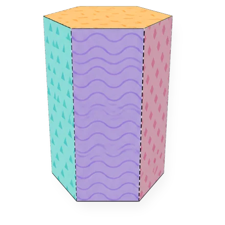 Prisma hexagonal de papel ya armado