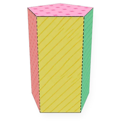 Prisma pentagonal de papel ya armado