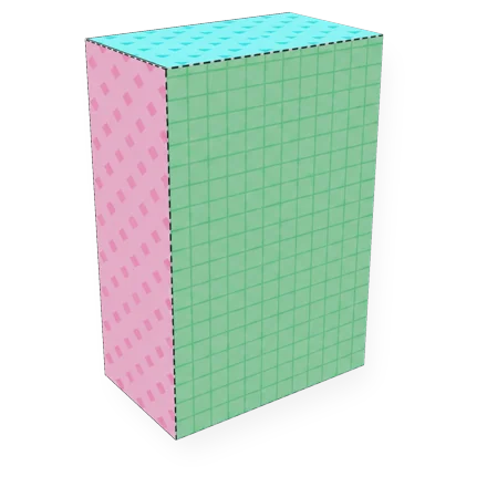 Prisma rectangular (ortoedro) de papel ya armado