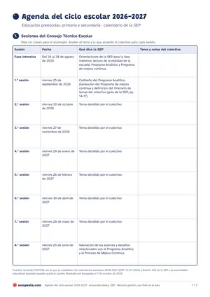 Vista previa de «Agenda del ciclo 2026-2027 (SEP)»