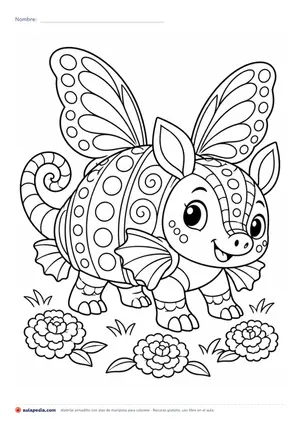 Vista previa de «Alebrije armadillo con alas de mariposa»
