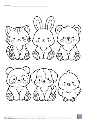 Vista previa de «Animales kawaii: seis crías con carita»