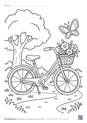 Vista previa de «Bicicleta con una cesta de flores»