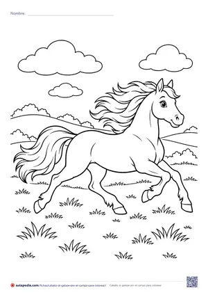 Vista previa de «Caballo al galope por el campo»
