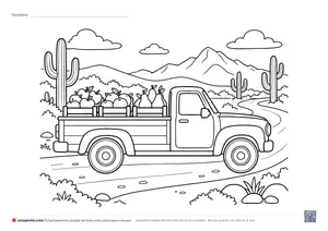 Vista previa de «Camioneta cargada de fruta entre cactus»