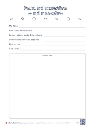 Vista previa de «Carta para mi maestra o maestro y acróstico GRACIAS»