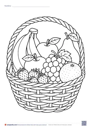 Vista previa de «Cesta de mimbre llena de frutas»