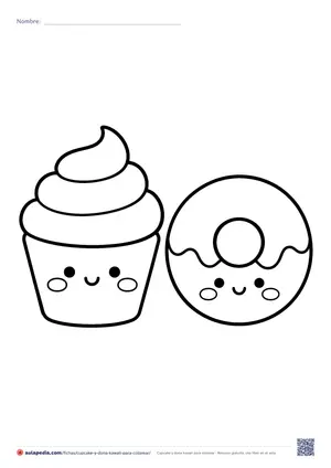 Vista previa de «Cupcake y dona kawaii»