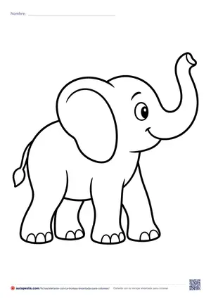 Vista previa de «Elefante con la trompa levantada»
