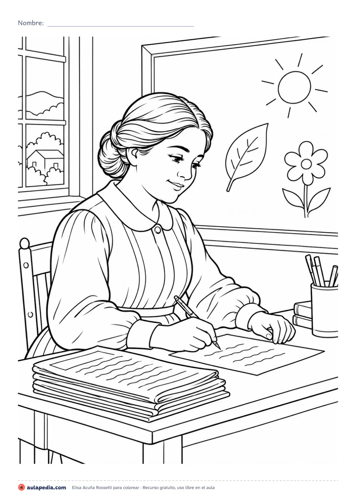 Primera página de la ficha «Elisa Acuña Rossetti»: maestra, periodista y revolucionaria de Hidalgo.