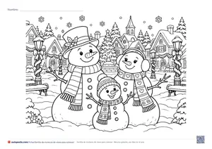 Vista previa de «Familia de muñecos de nieve»