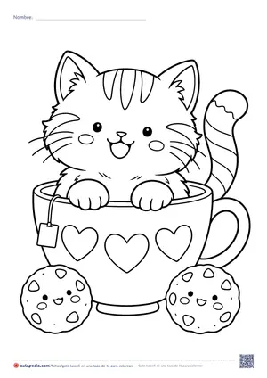 Vista previa de «Gato kawaii en una taza de té»