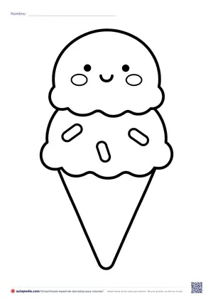 Vista previa de «Helado kawaii de dos bolas»