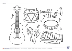 Vista previa de «Instrumentos musicales con notas»