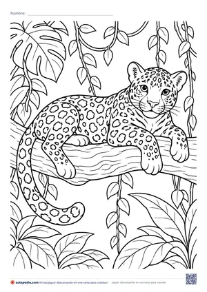 Vista previa de «Jaguar descansando en una rama»