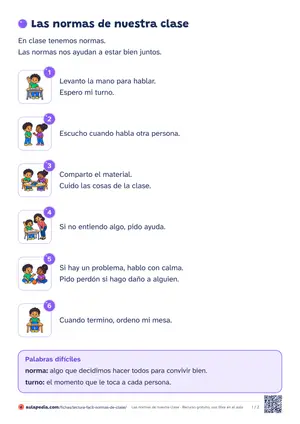 Vista previa de «Normas de clase»
