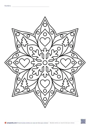 Vista previa de «Mandala estrella con copo de nieve»