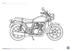 Vista previa de «Moto clásica con el motor a la vista»
