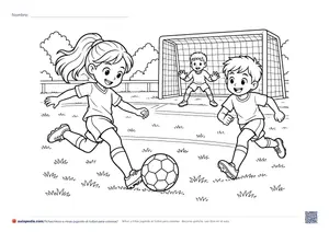 Vista previa de «Niños y niñas jugando al fútbol»