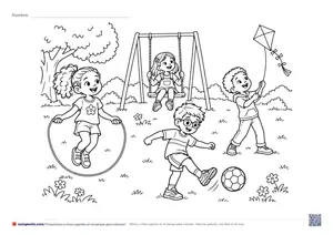 Vista previa de «Niños y niñas jugando en el parque»