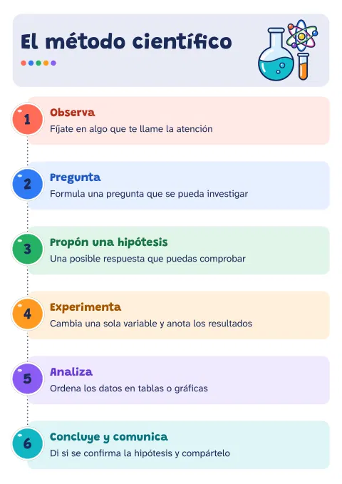 Infografía del método científico en seis pasos: vista previa