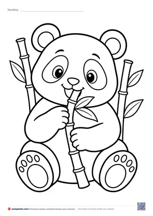 Vista previa de «Oso panda comiendo bambú»