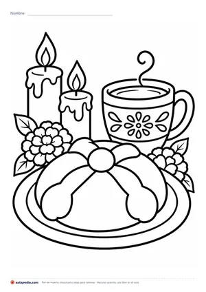 Vista previa de «Pan de muerto, chocolate y velas»