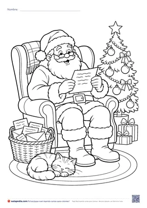 Vista previa de «Papá Noel leyendo cartas»