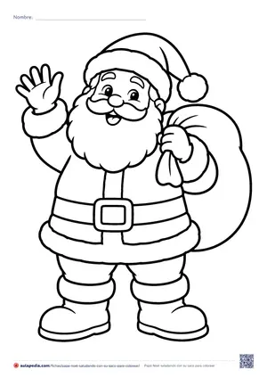 Vista previa de «Papá Noel saludando con su saco»