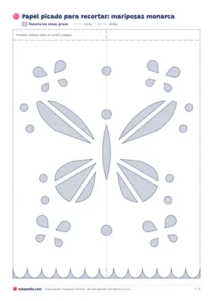Vista previa de «Papel picado de mariposas monarca»