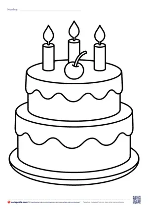 Vista previa de «Pastel de cumpleaños con tres velas»