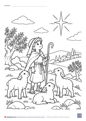 Vista previa de «Pastorcillo con corderos y estrella»
