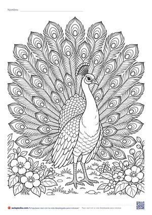 Vista previa de «Pavo real con la cola desplegada»