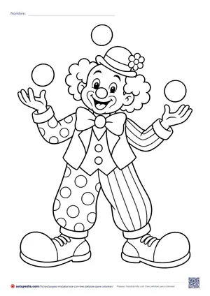 Vista previa de «Payaso malabarista con tres pelotas»