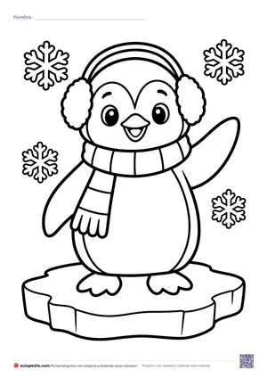 Vista previa de «Pingüino con orejeras y bufanda»