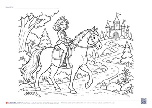 Vista previa de «Princesa a caballo camino del castillo»