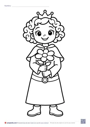 Vista previa de «Princesa de pelo rizado con una flor»