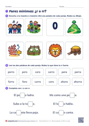 Vista previa de «Pares mínimos r y rr»